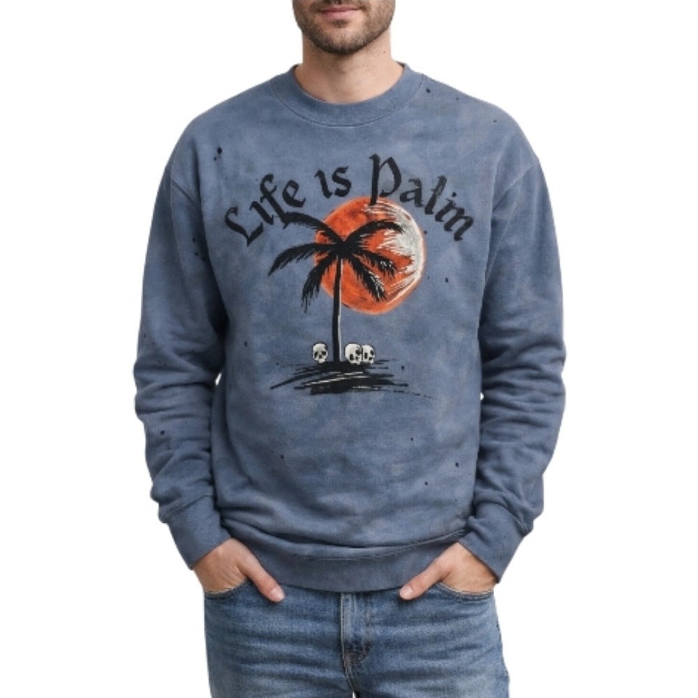 Palm Angels sunset palm garment‎ dyed long sleeve sweatshirt